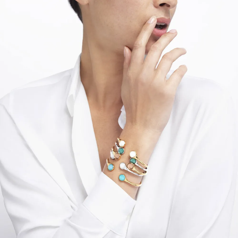 Fashion Cabochon Flexible Bangle Bracelets