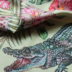 Fashion Foulard by Ginny Litscher, Light green Jungle design Scarves