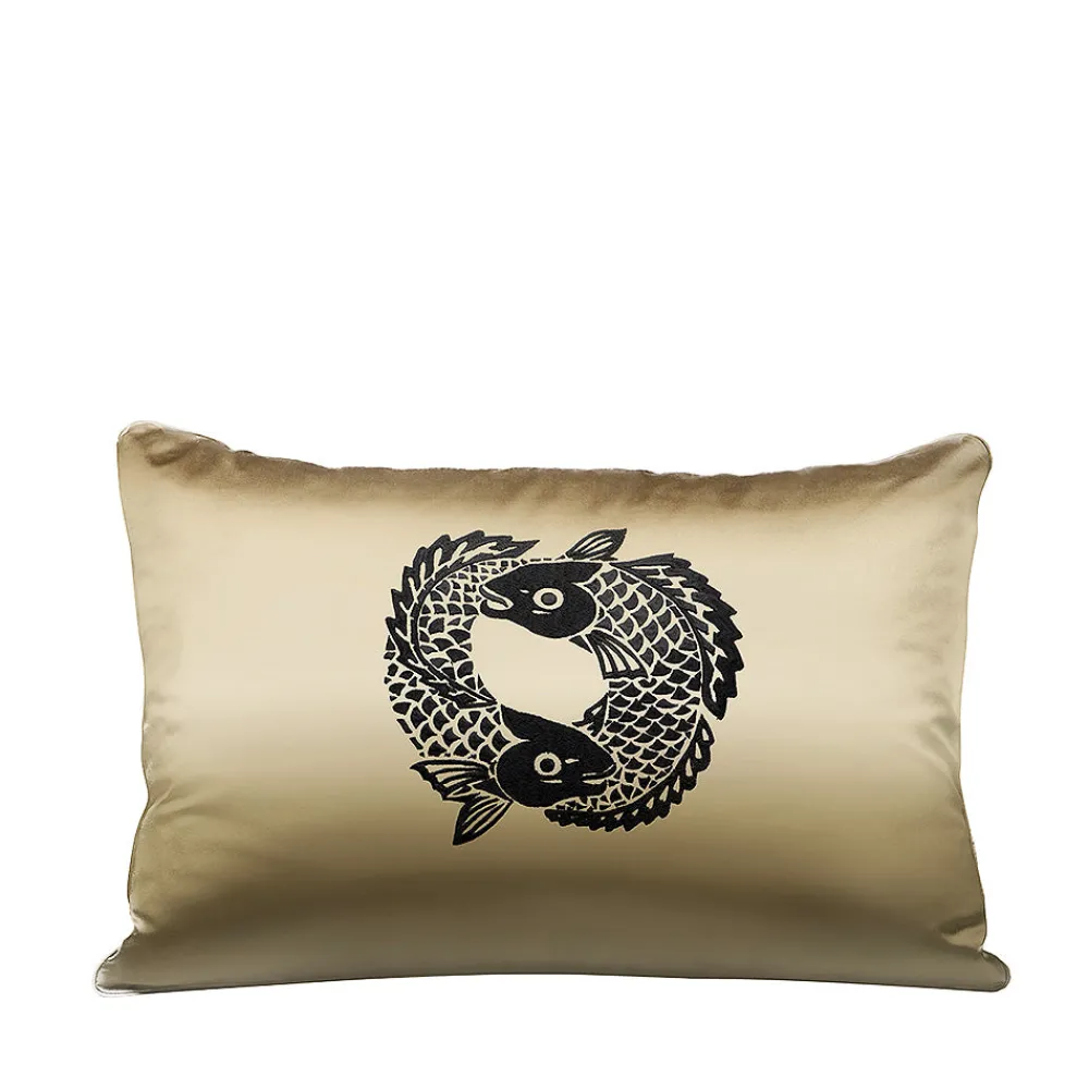 Online Koi Circle embroidered rectangular cushion Soft Furnishings