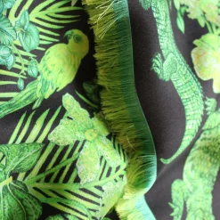Sale Scarf by Ginny Litscher, Neon green Jungle design Scarves